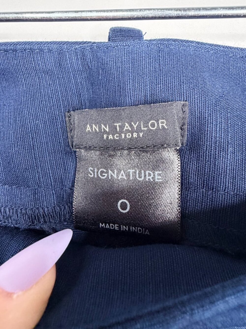 2/$30 Ann Taylor Signature Dress Pant Mid Rise Navy 0 #A3457 - Picture 5 of 7